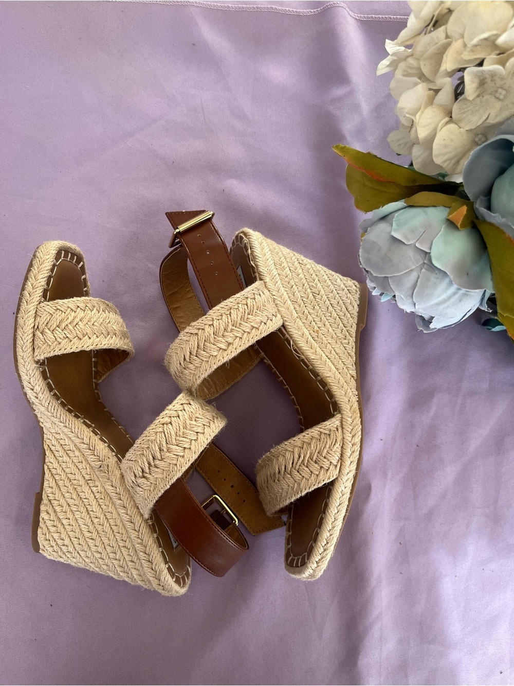 Steve Madden Natural Braided Espadrille Wedges - Picture 2 of 3